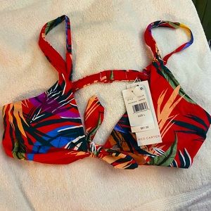 Red Carter floral bikini top size L
